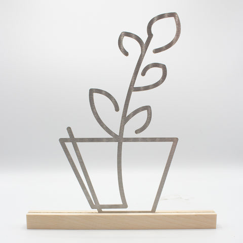 Blumentopf Lineart Edelstahl